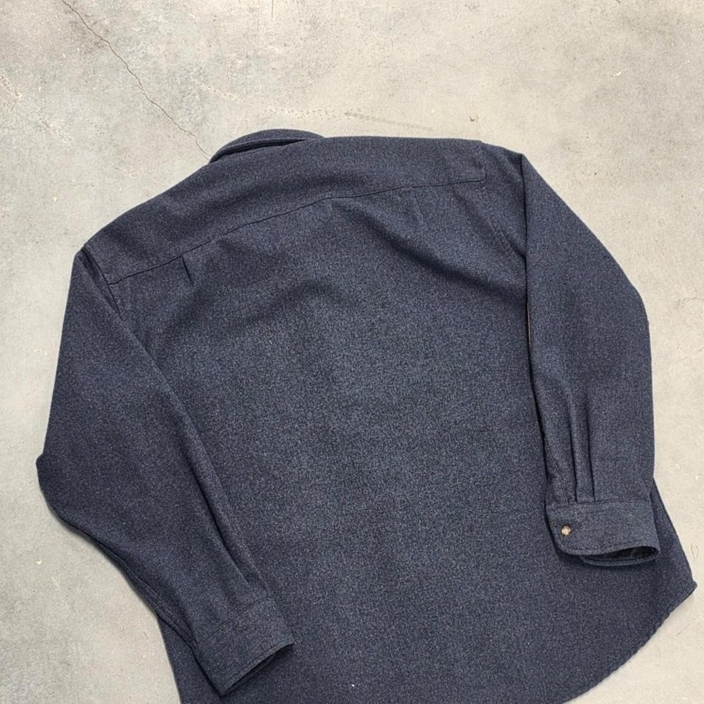 Pendleton navy blue button up shirt with brown elbow patches great condition - Picture 4 of 8